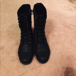 Black combat boots